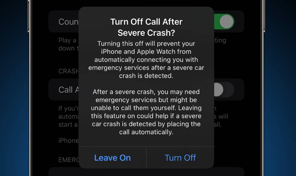 后安镇苹果14维修分享 iPhone 14 和 Apple Watch 上关闭崩溃检测 